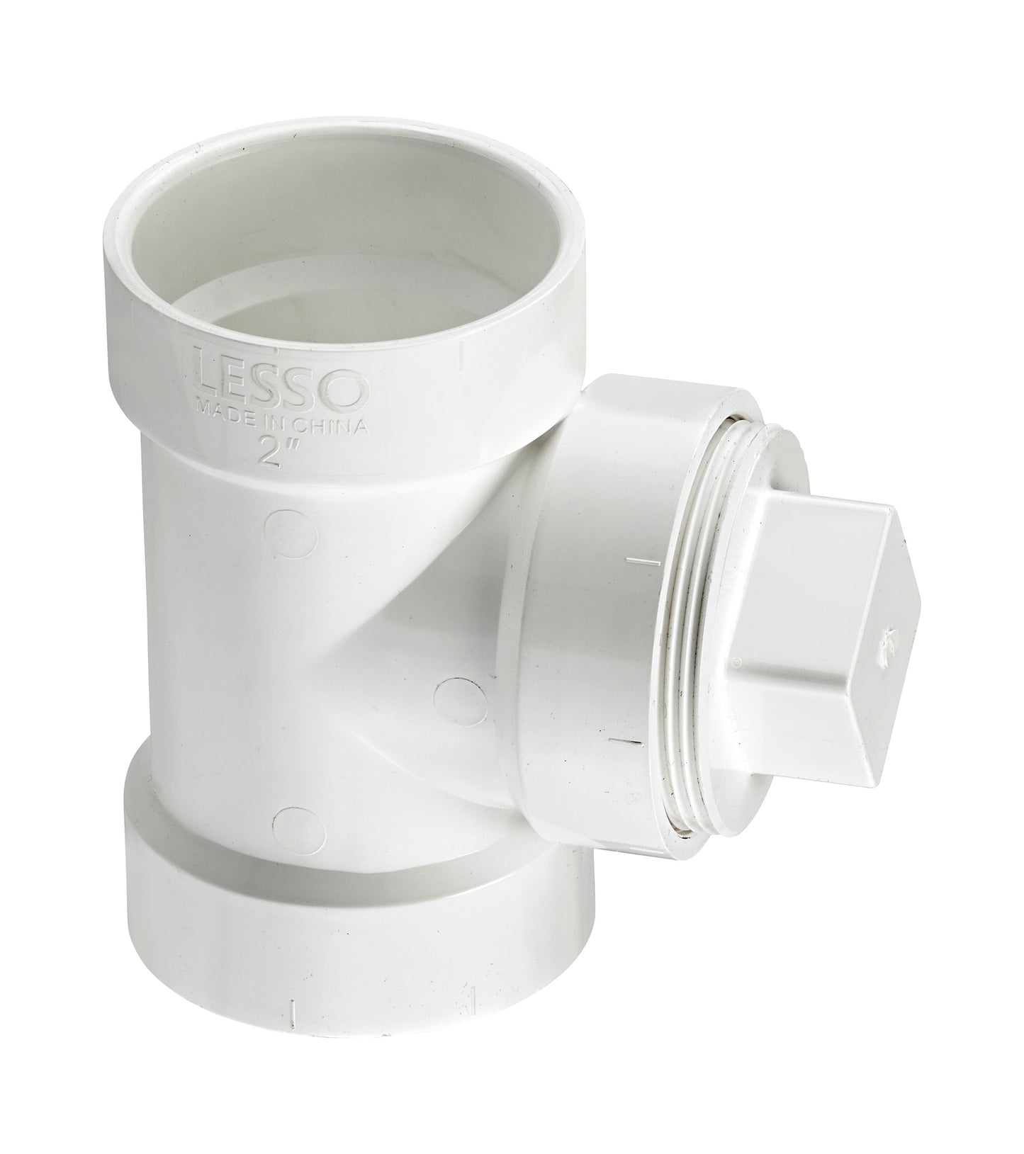 PVC DWV Cleanout Tee w/ C.O. Plug (H × H)