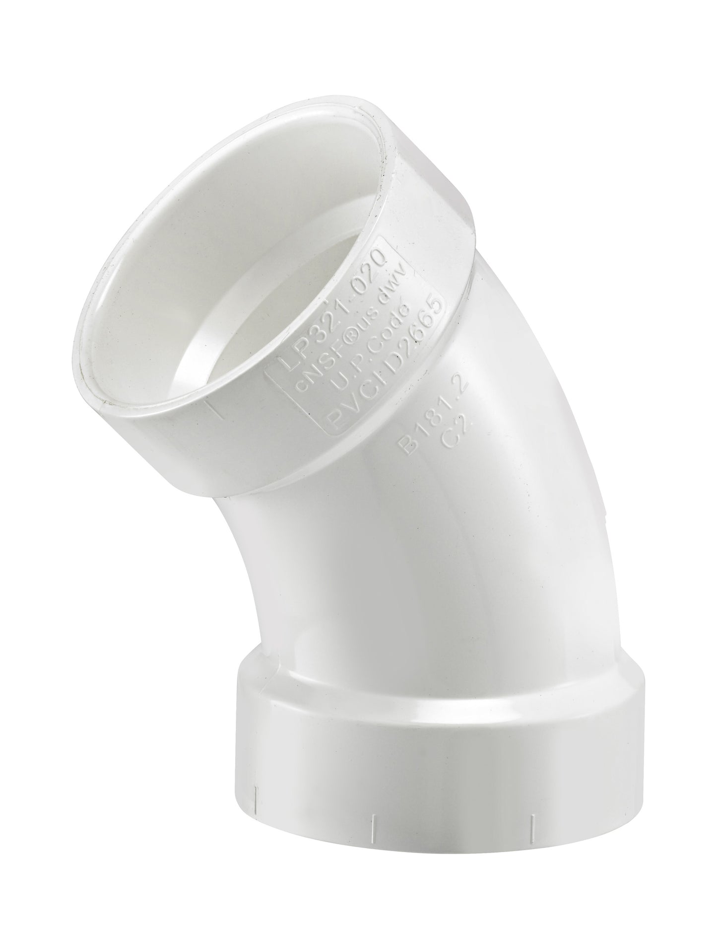PVC DWV 45° Elbow (H × H)