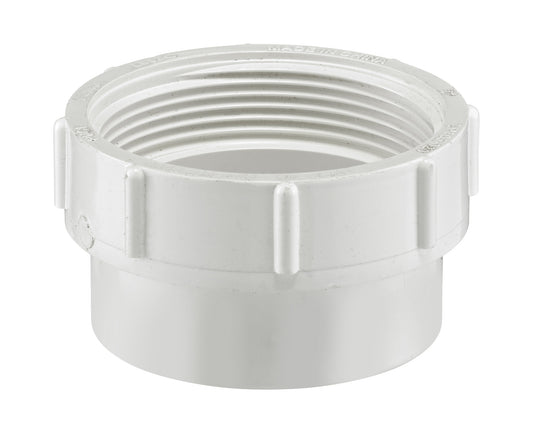 PVC DWV Fitting Cleanout Adapter w/ C.O. Plug (S × FPT)